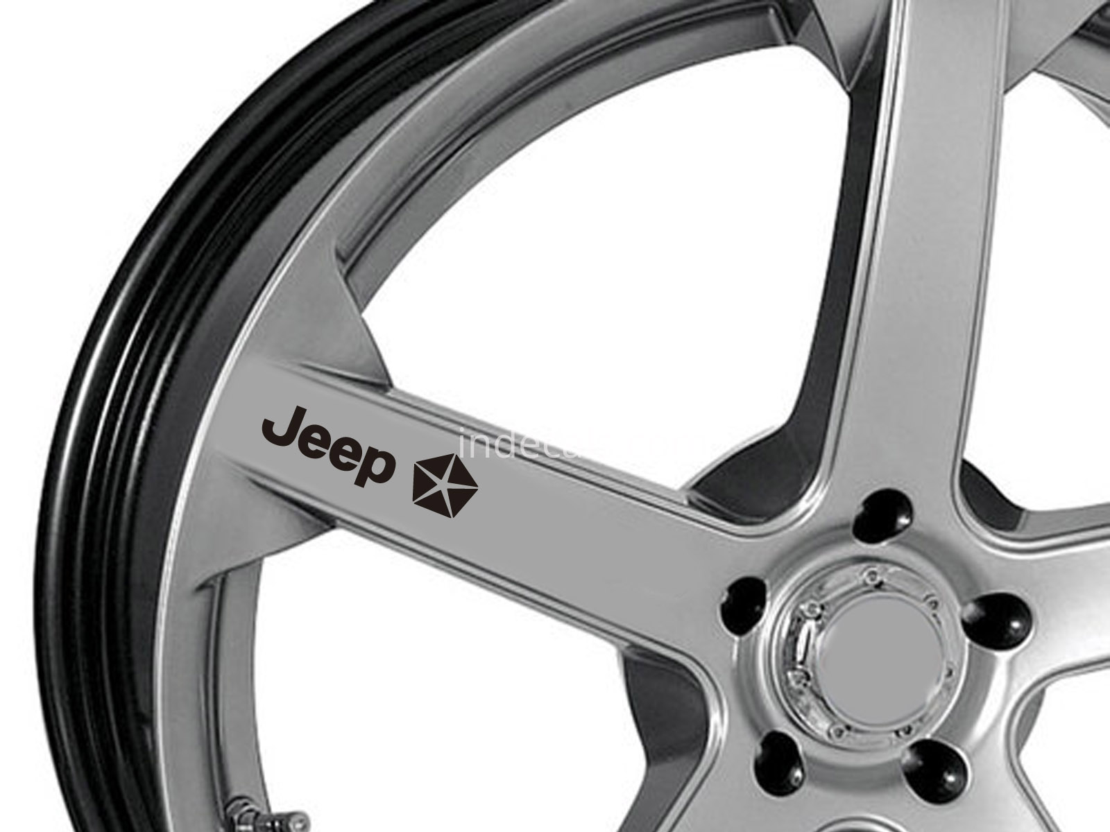 6 x Jeep Stickers for Wheels - Black