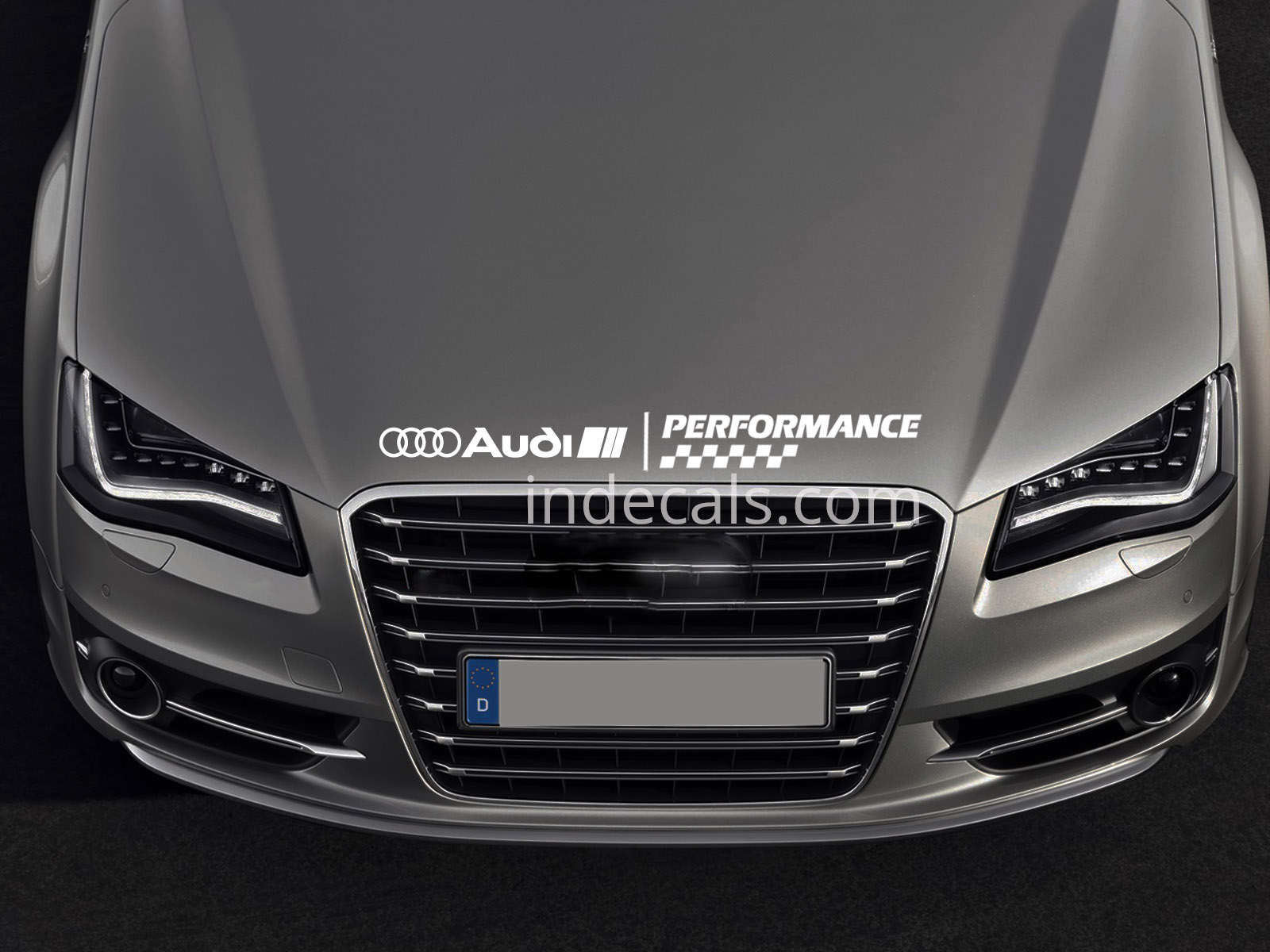 1 x Audi Peformance Sticker for Bonnet - White