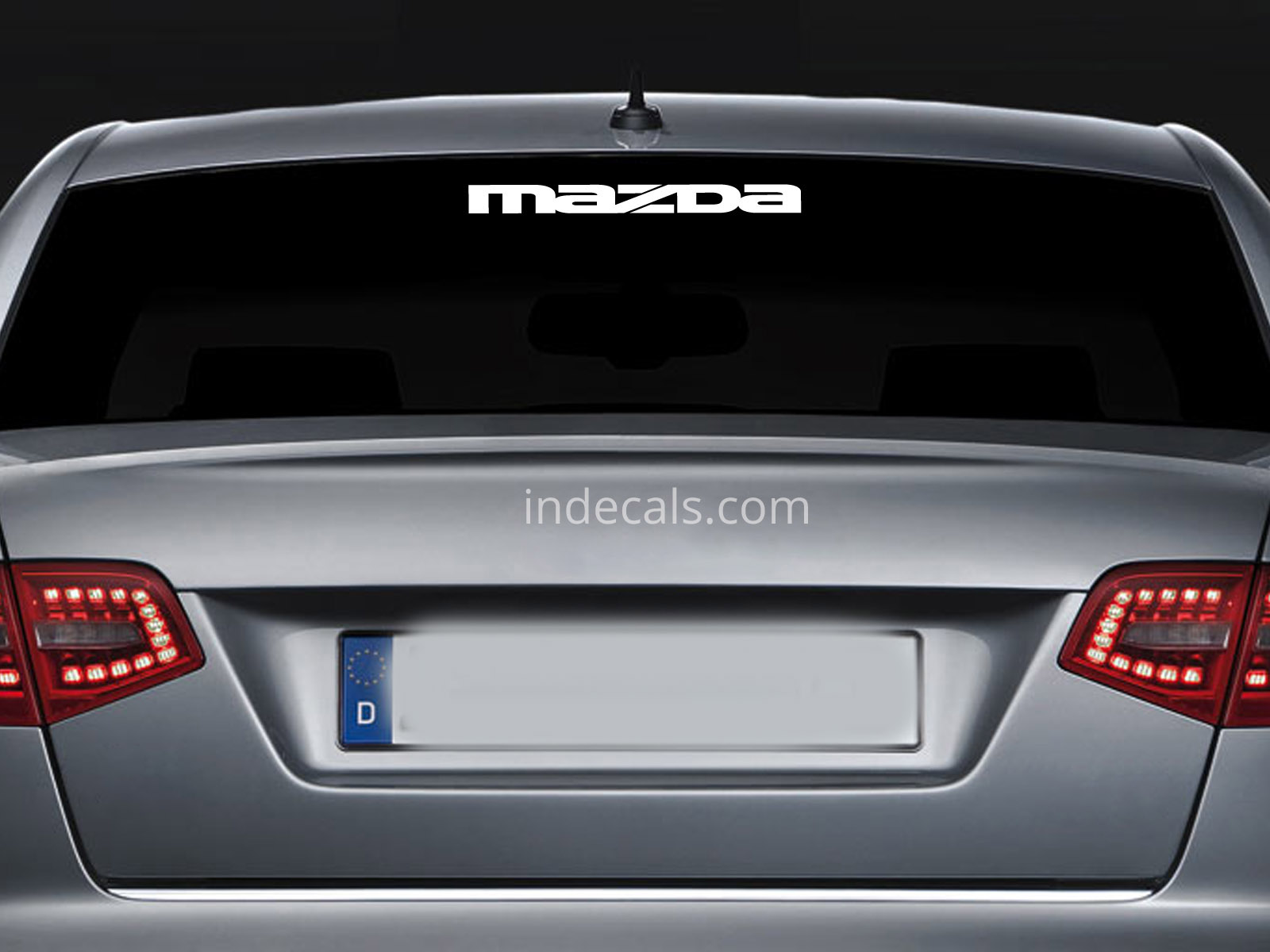 1 x Mazda Sticker for Windshield or Back Window - White