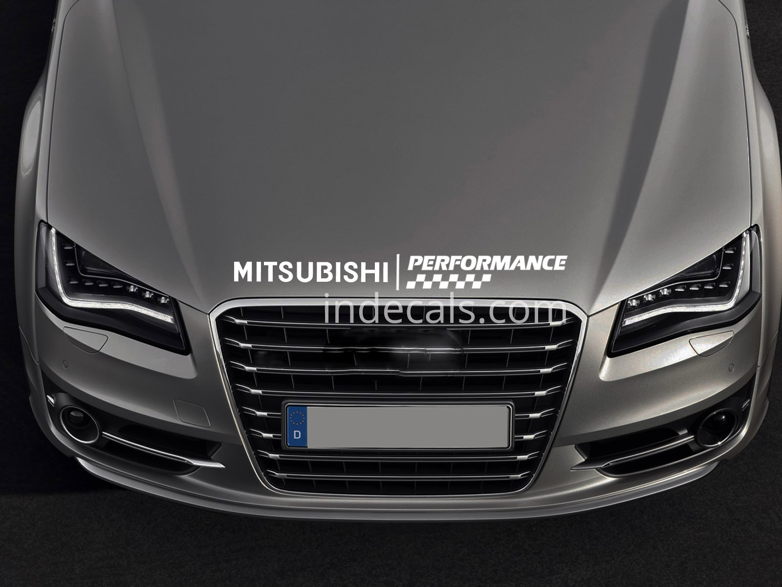 1 x Mitsubishi Peformance Sticker for Bonnet - White
