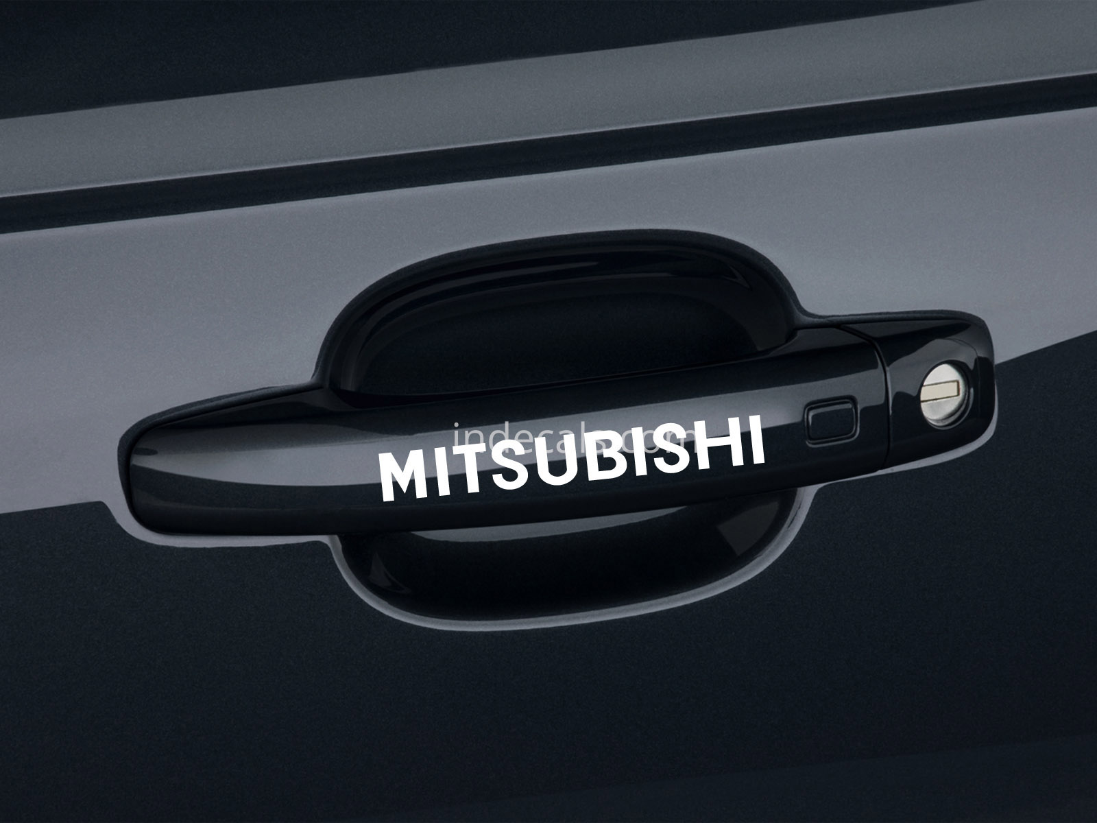 6 x Mitsubishi Stickers for Door Handles - White