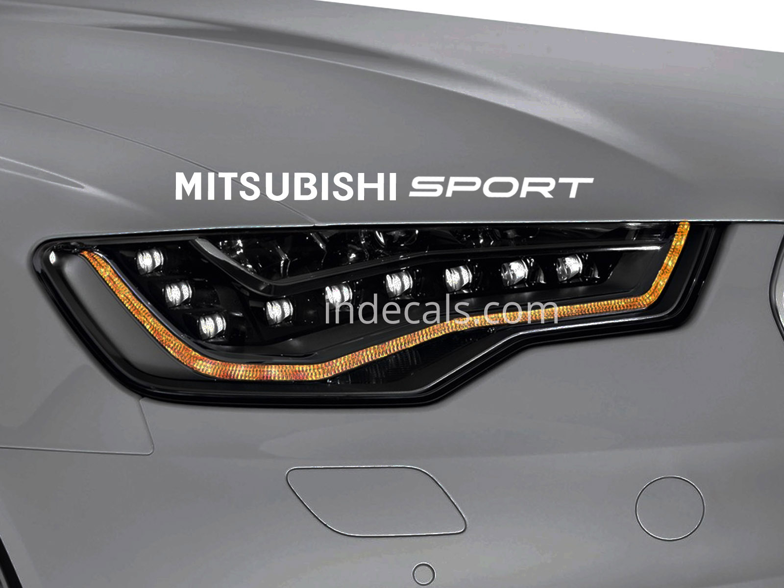 1 x Mitsubishi Sport Sticker for Eyebrow - White