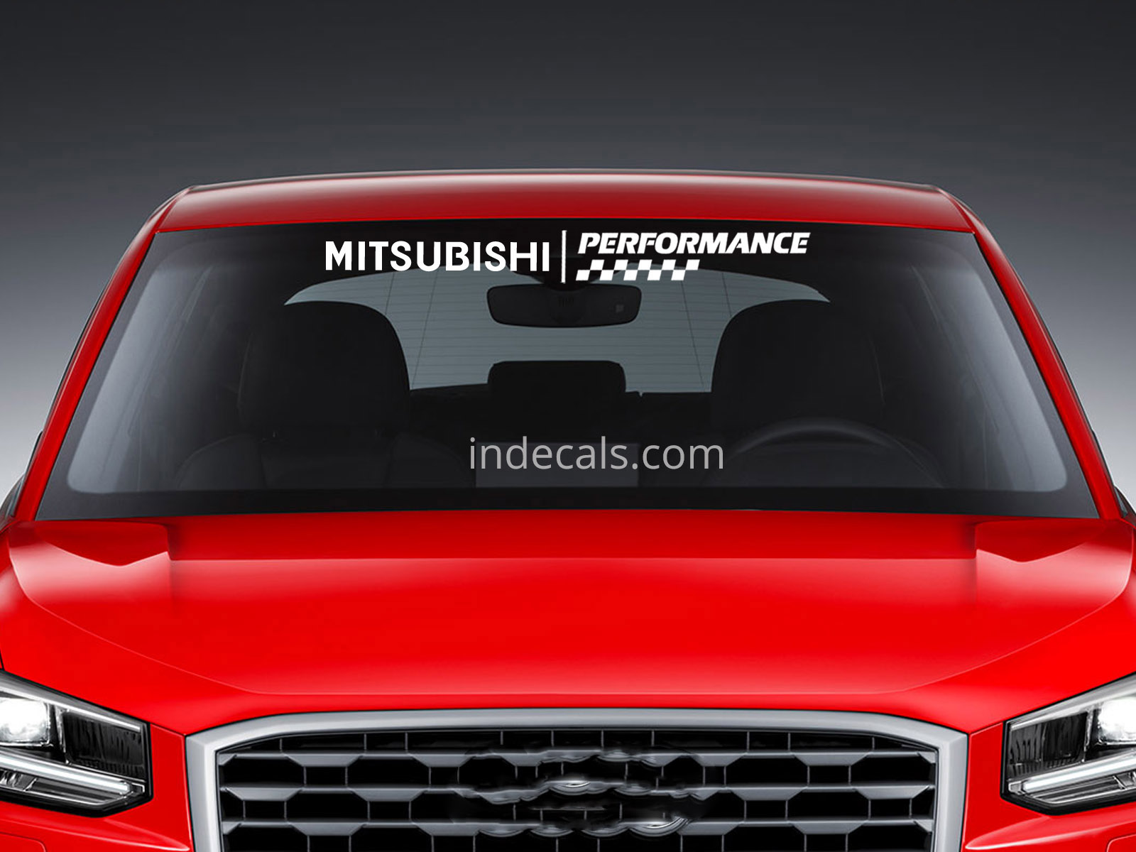 1 x Mitsubishi Performance Sticker for Windshield or Back Window - White