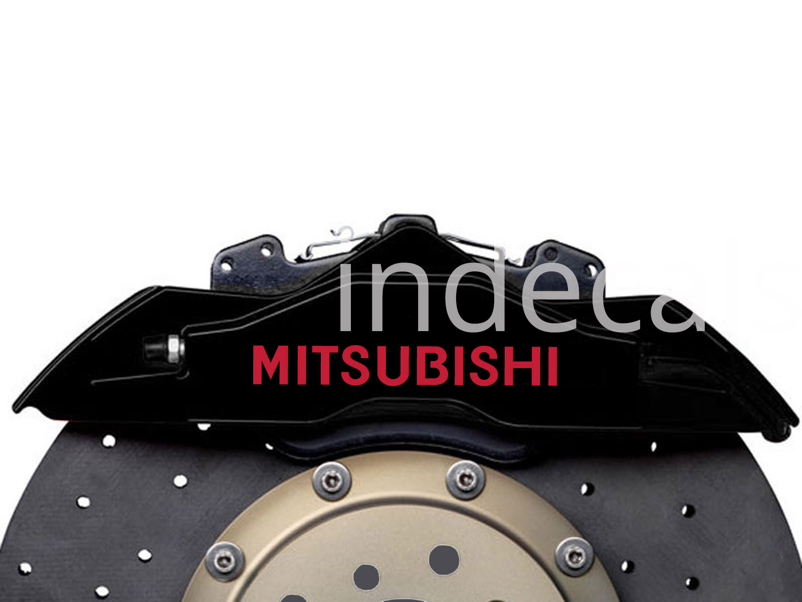 6 x Mitsubishi Stickers for Brakes - Red