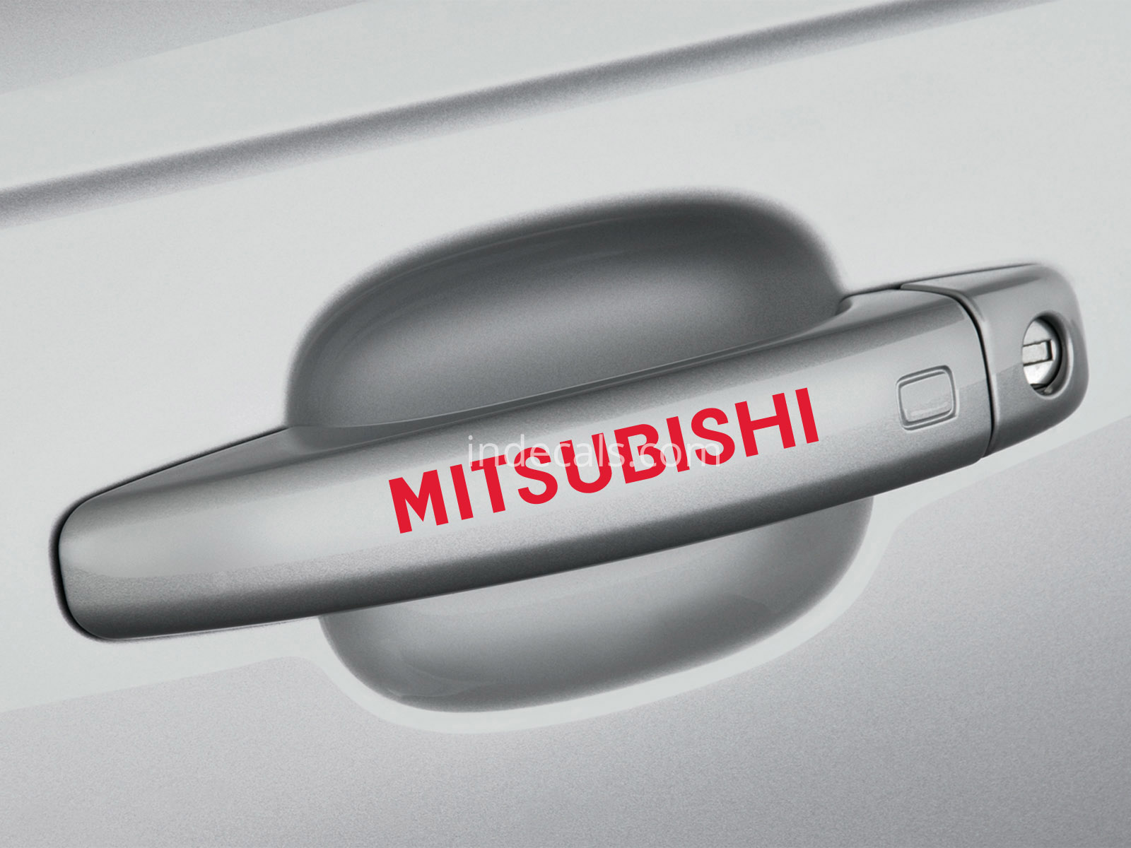 6 x Mitsubishi Stickers for Door Handles - Red