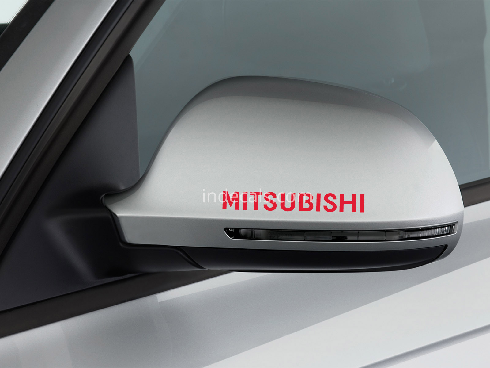 3 x Mitsubishi Stickers for Mirrors - Red