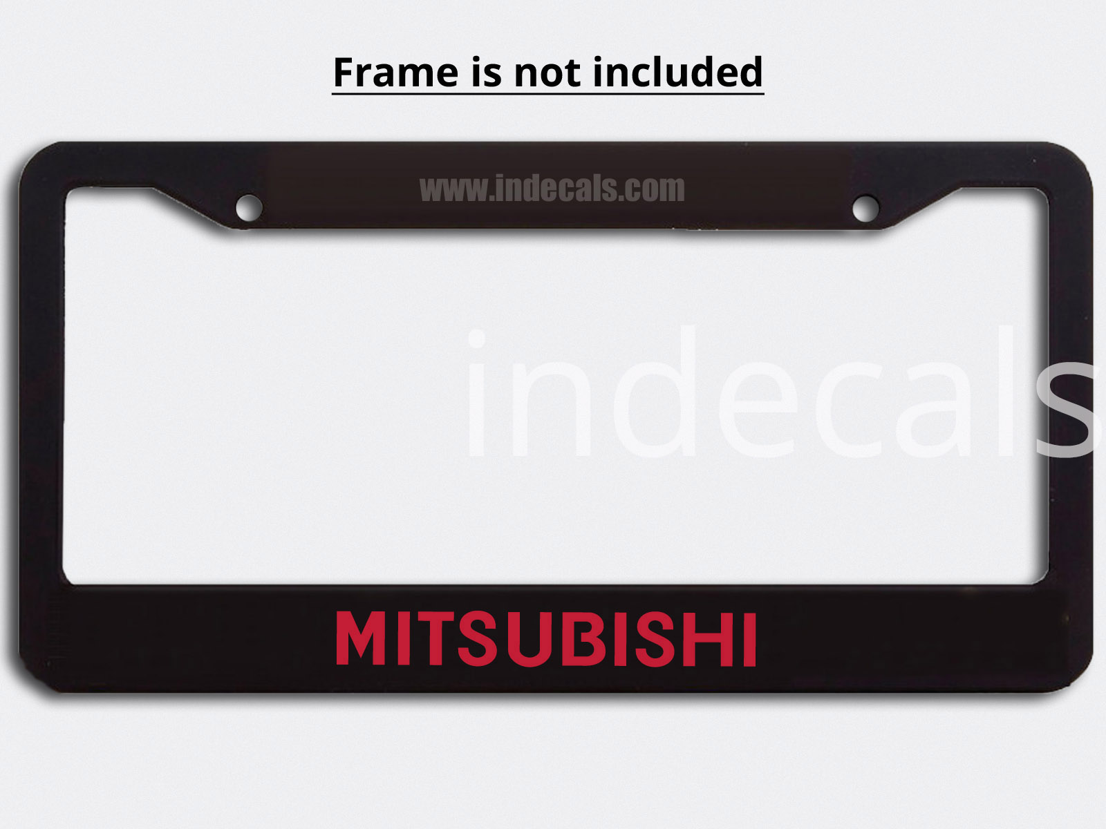 3 x Mitsubishi Stickers for Plate Frame - Red
