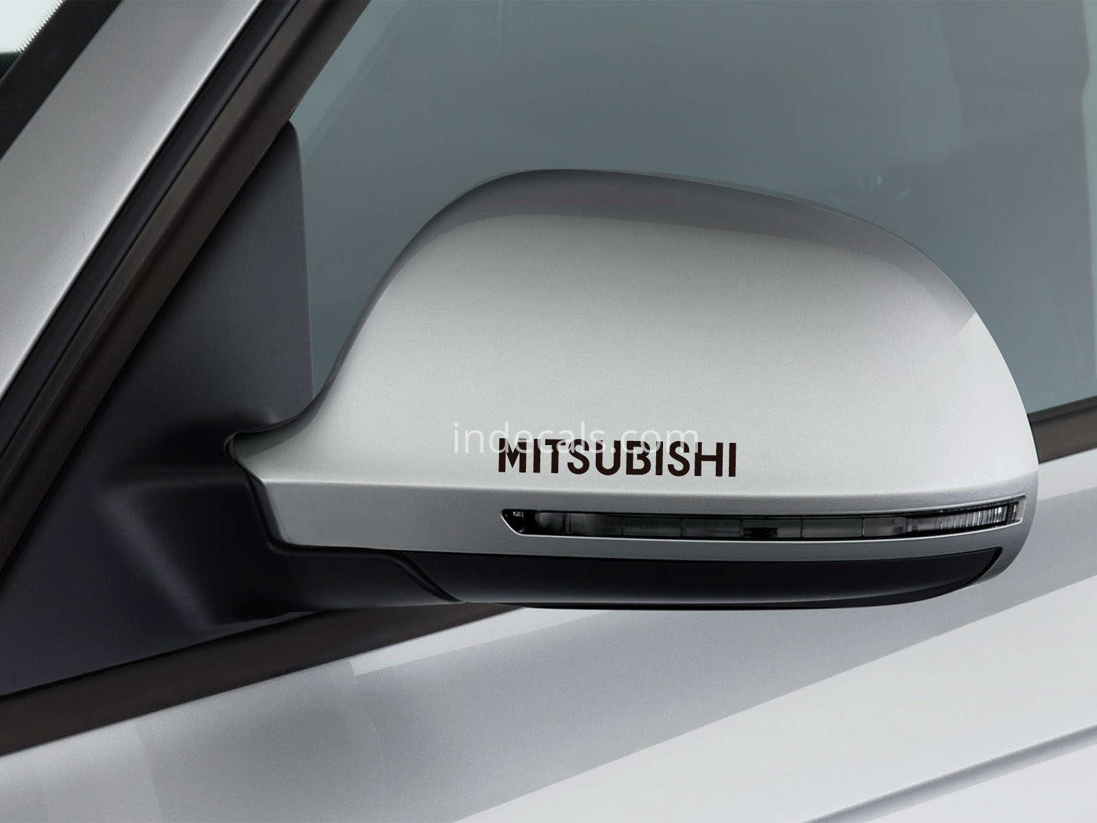 3 x Mitsubishi Stickers for Mirrors - Black