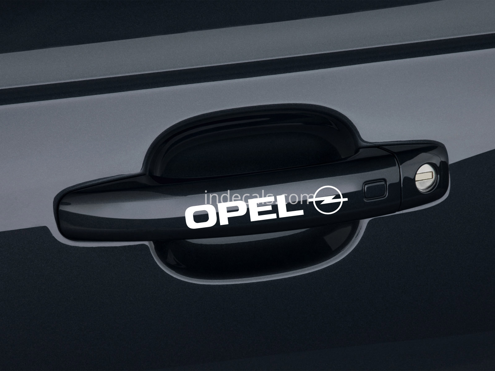 6 x Opel Stickers for Door Handles - White