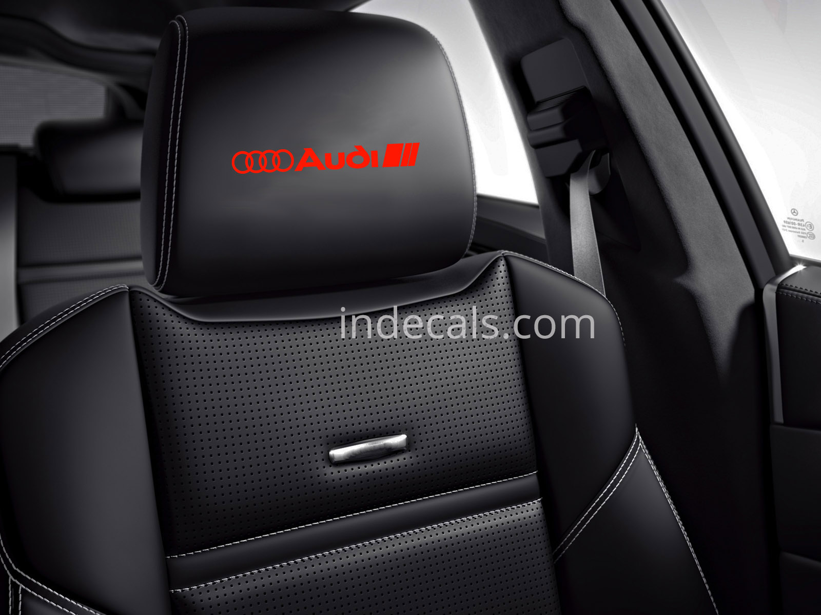 6 x Audi Stickers for Headrests - Red