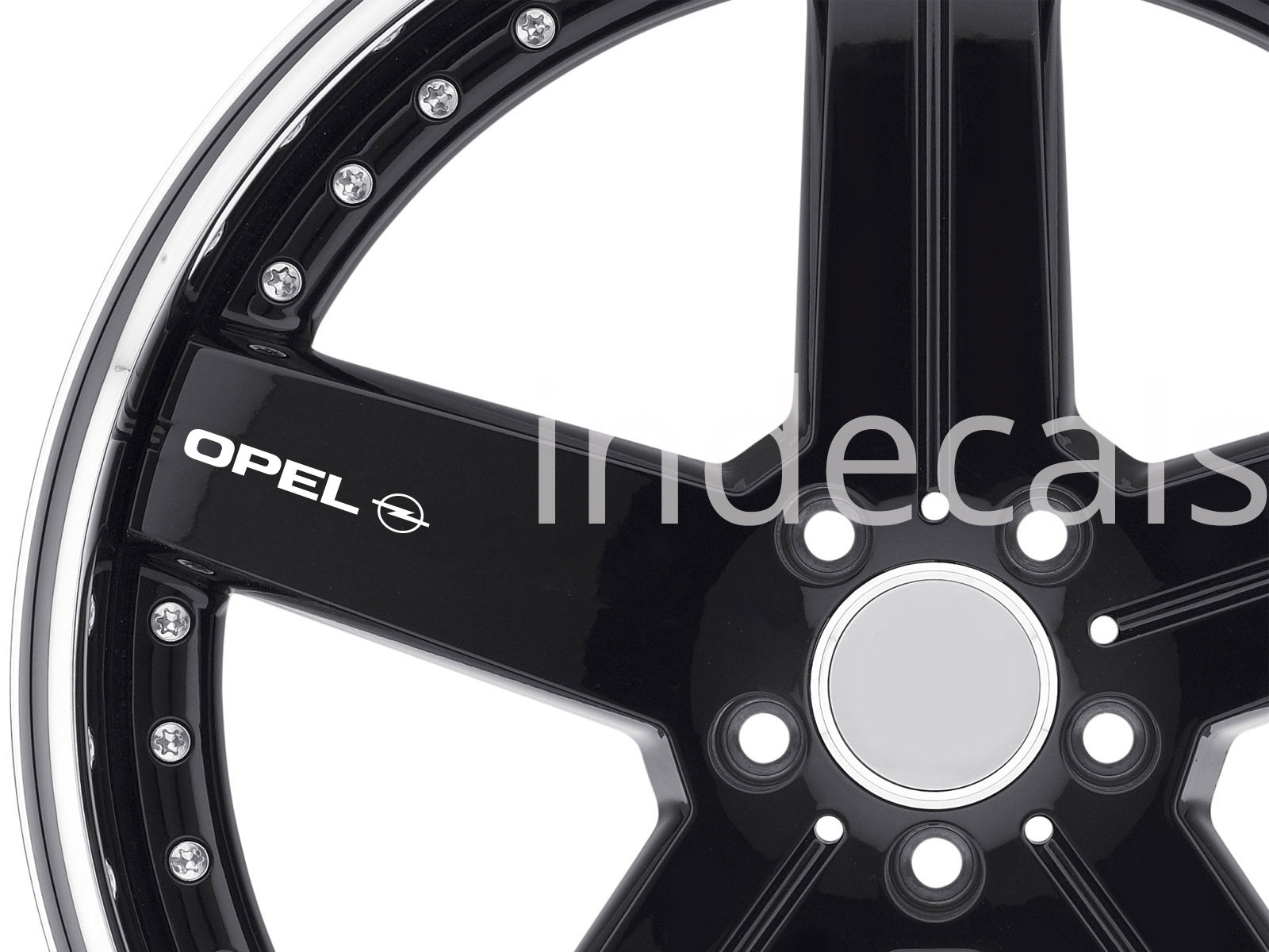 6 x Opel Stickers for Wheels - White
