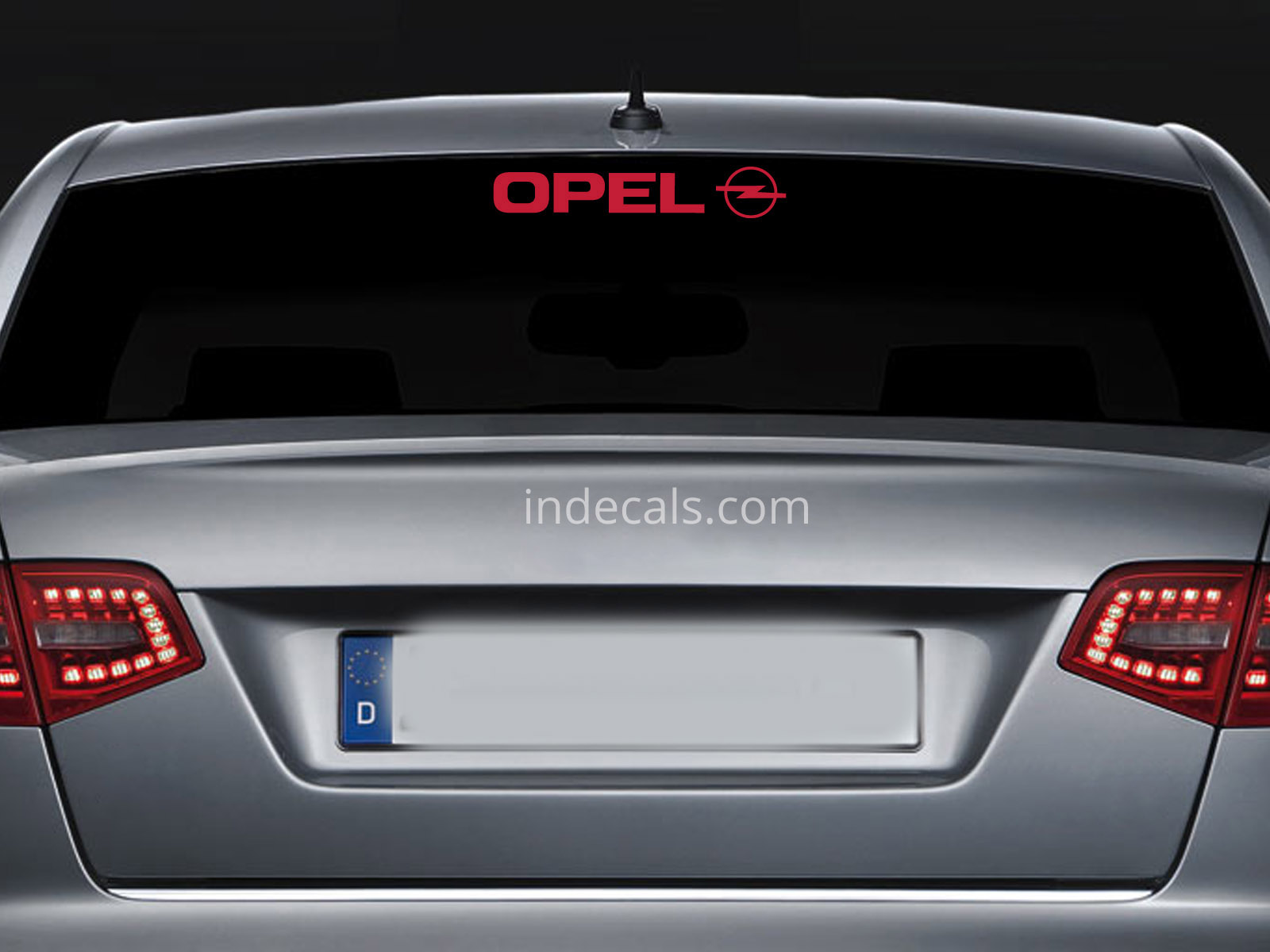 1 x Opel Sticker for Windshield or Back Window - Red