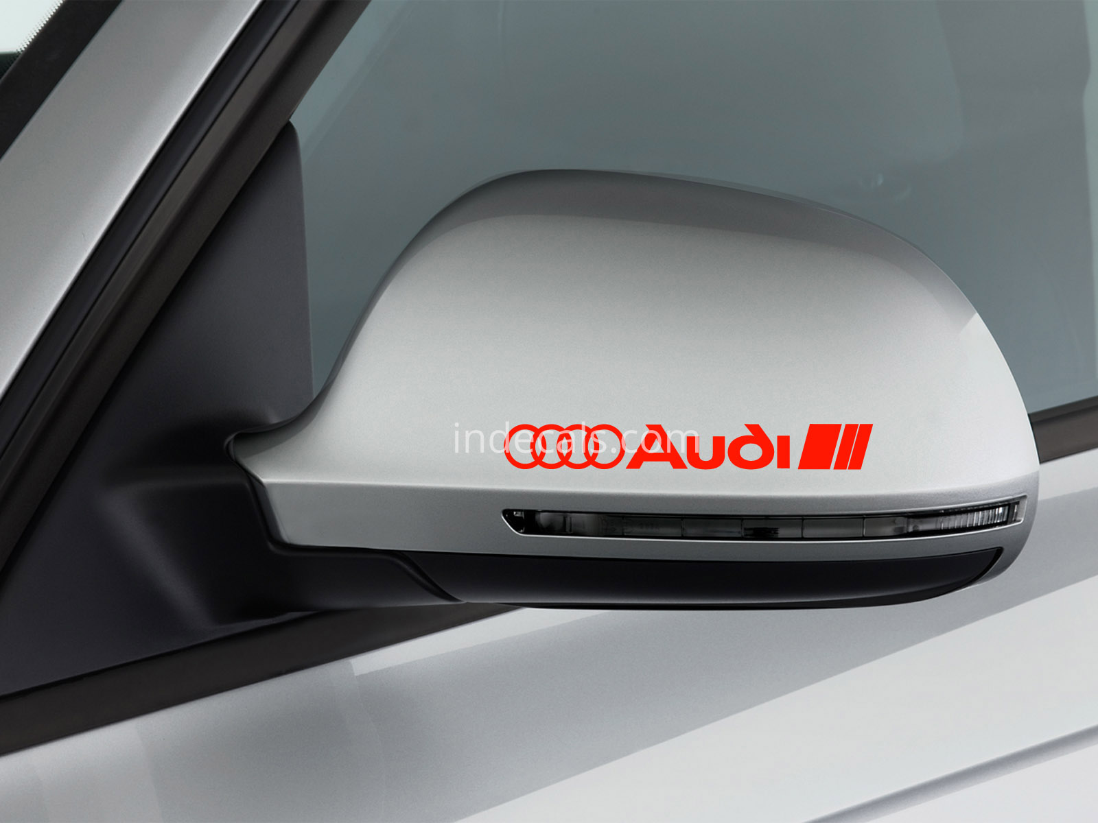 3 x Audi Stickers for Mirrors - White