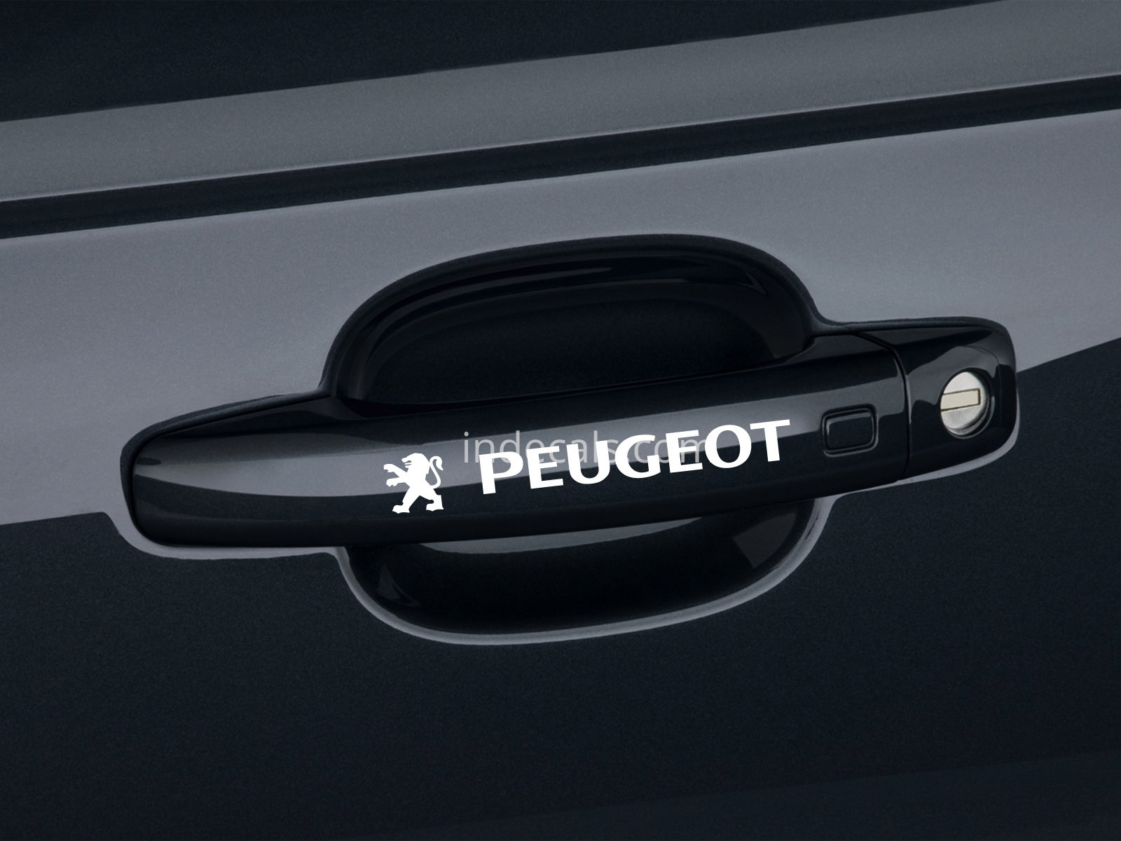 6 x Peugeot Stickers for Door Handles - White
