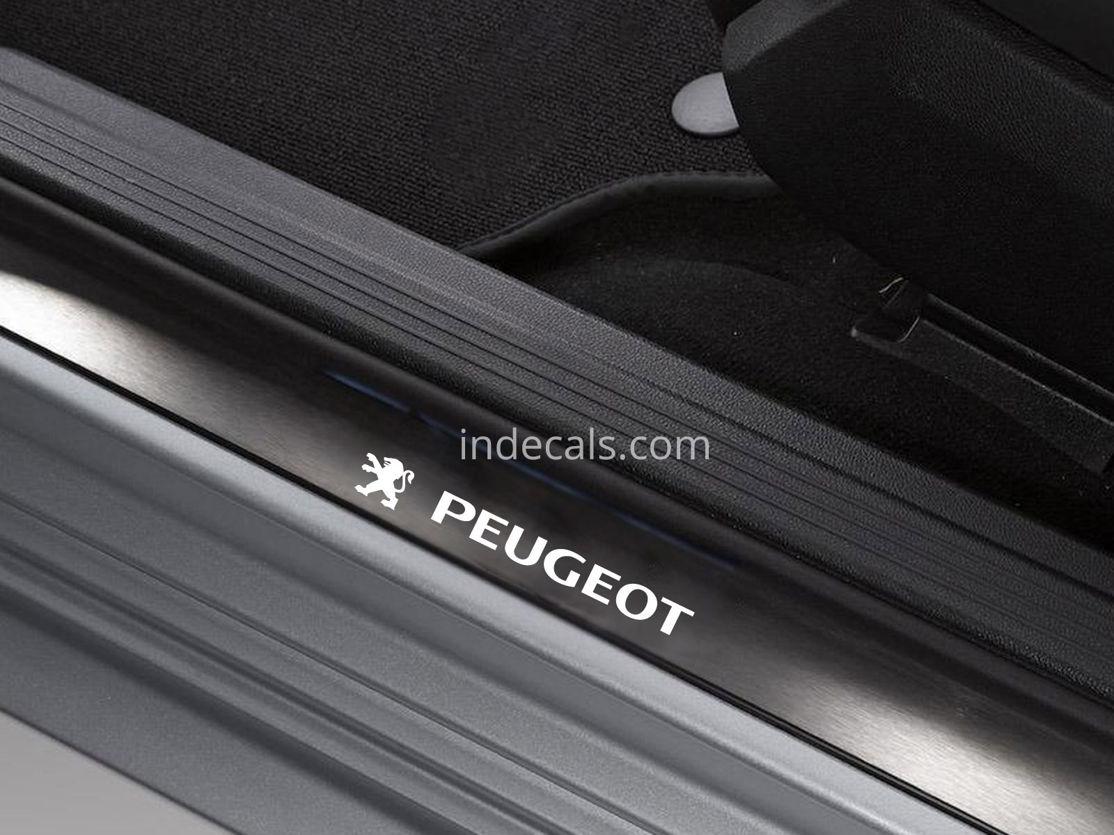 6 x Peugeot Stickers for Door Sills - White