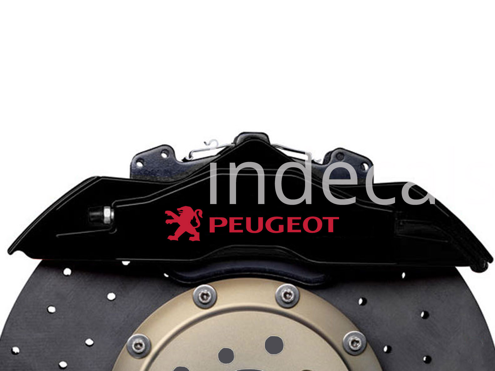 6 x Peugeot Stickers for Brakes - Red