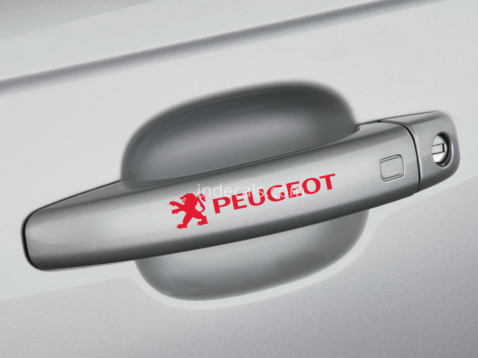 6 x Peugeot Stickers for Door Handles - Red