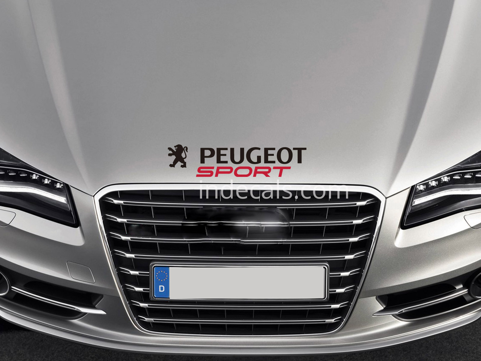 1 x Peugeot Sport Sticker for Bonnet - Black & Red