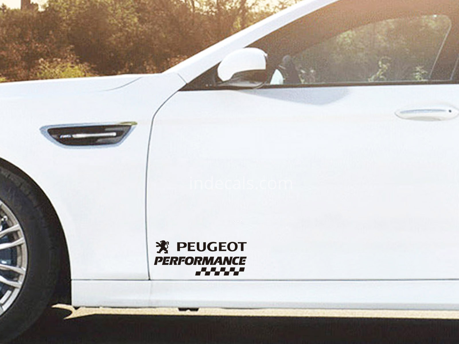 2 x Peugeot Performance Stickers for Doors - Black