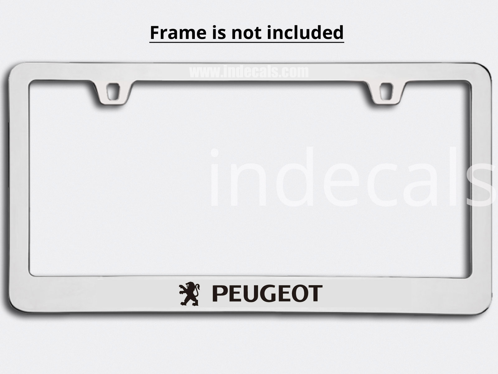 3 x Peugeot Stickers for Plate Frame - Black