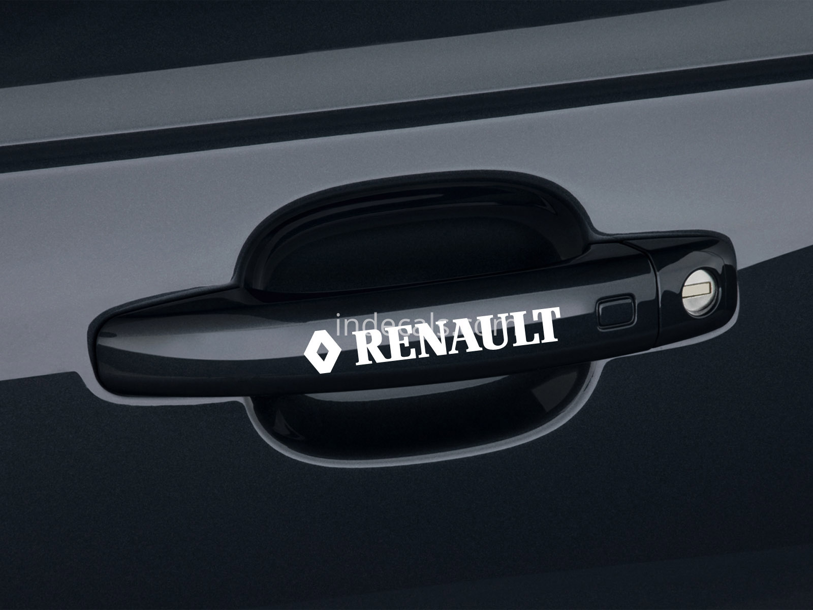 6 x Renault Stickers for Door Handles - White