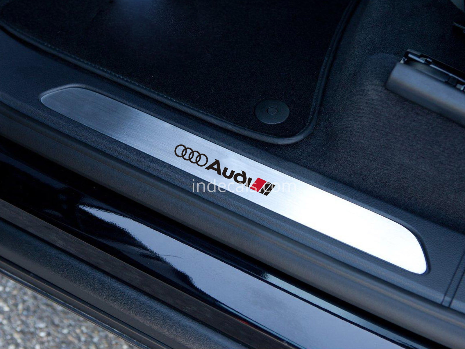 4x Audi TTS Logo Premium Cast Door Sill Decals Stickers Kit Quattro S-line TFSI 