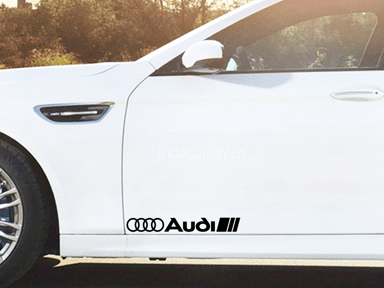 2 x Audi Stickers for Doors Large - Black