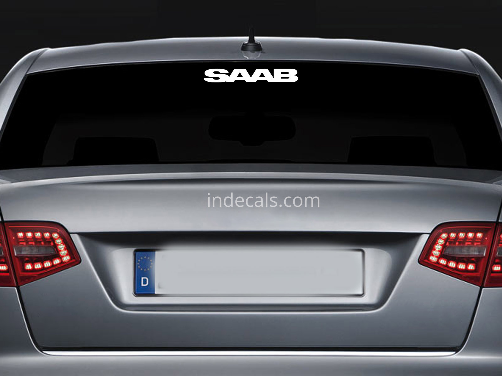 1 x Saab Sticker for Windshield or Back Window - White