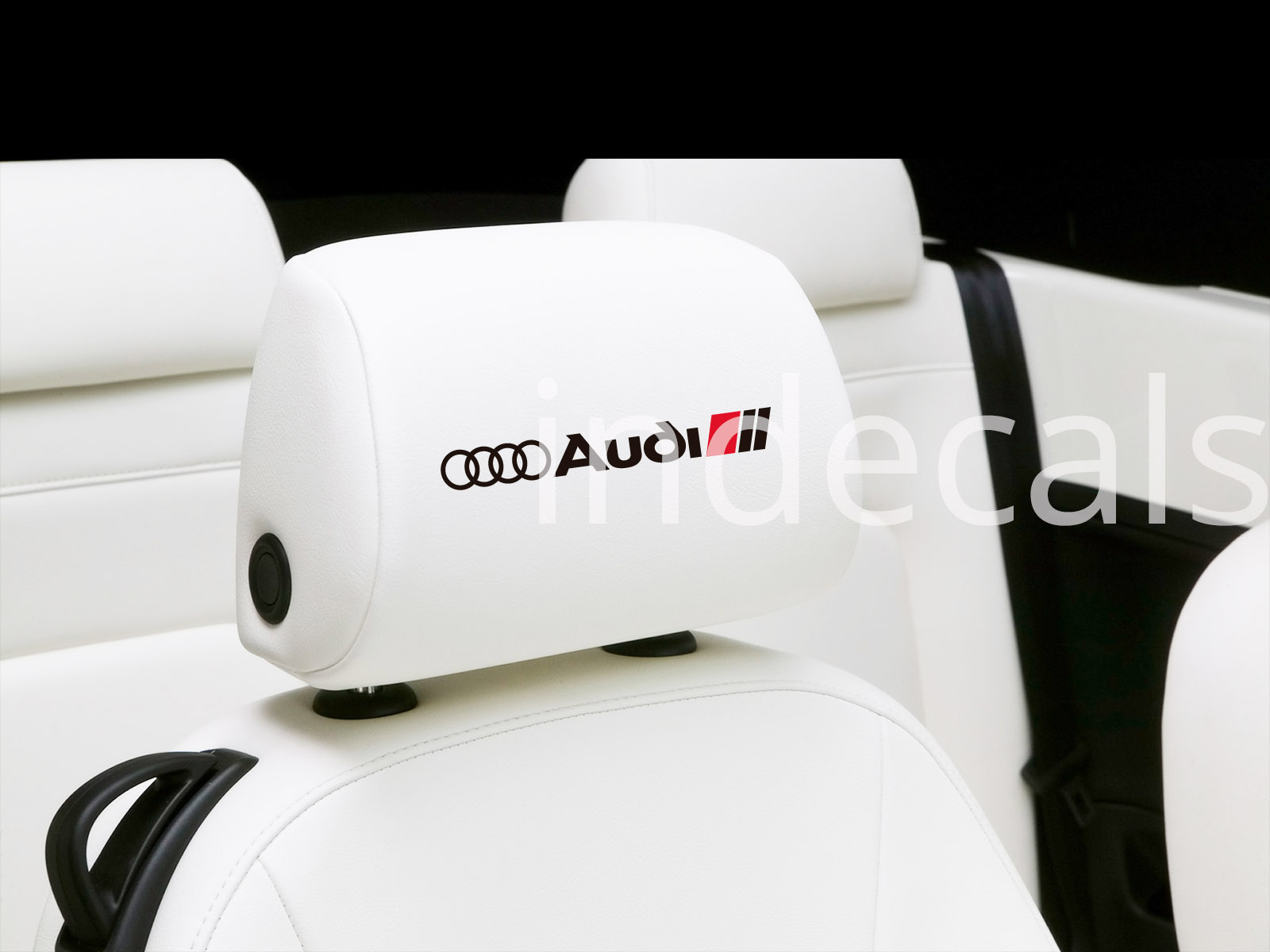6 x Audi Stickers for Headrests - Black