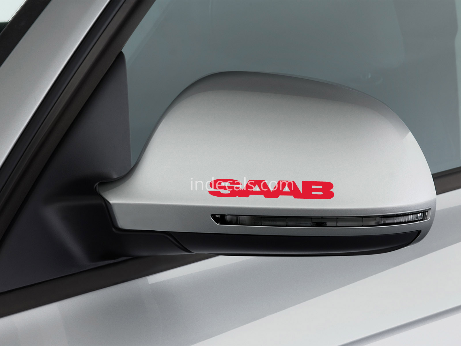 3 x Saab Stickers for Mirrors - Red