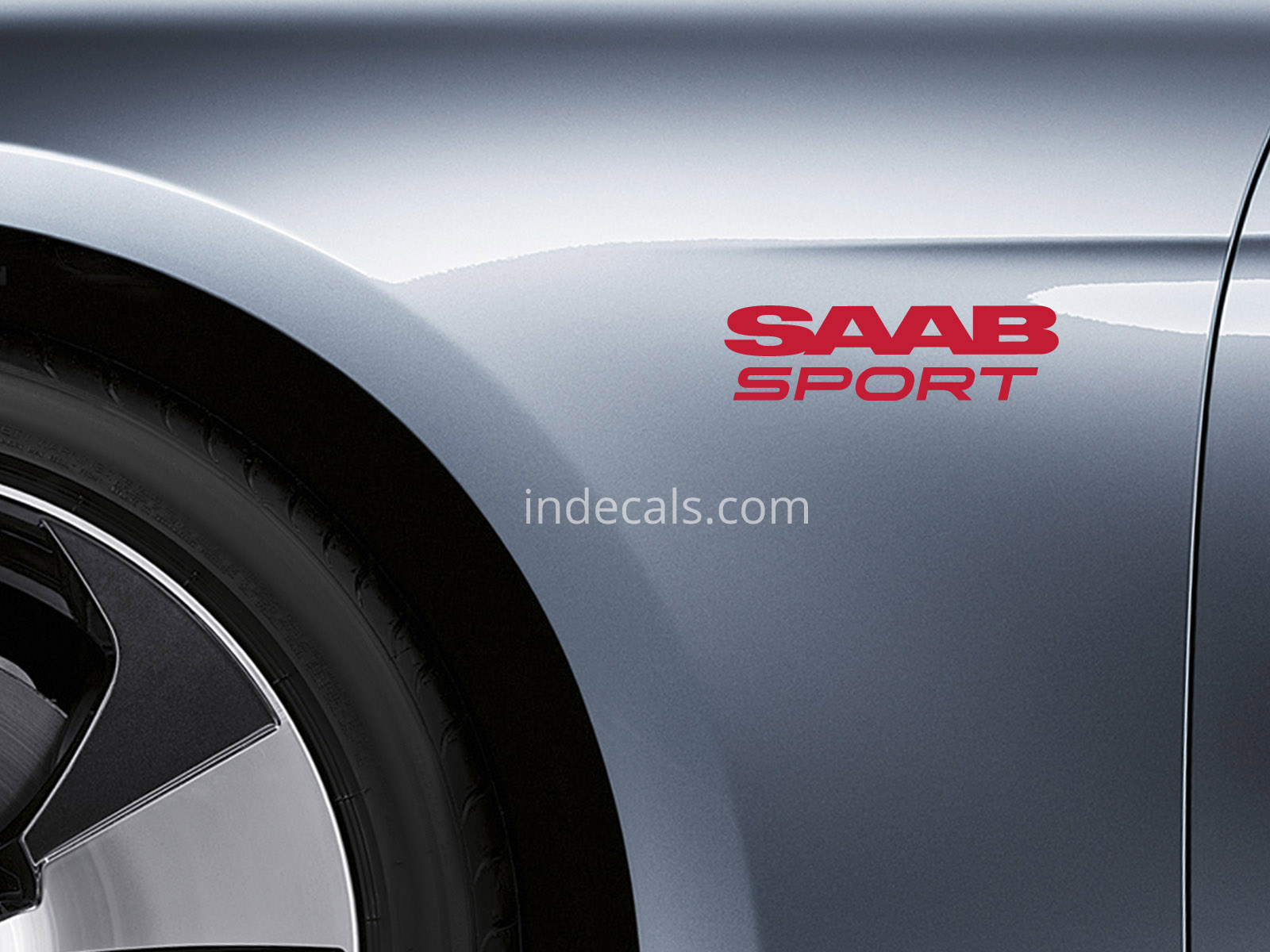 2 x Saab Sports stickers for Wings - Red