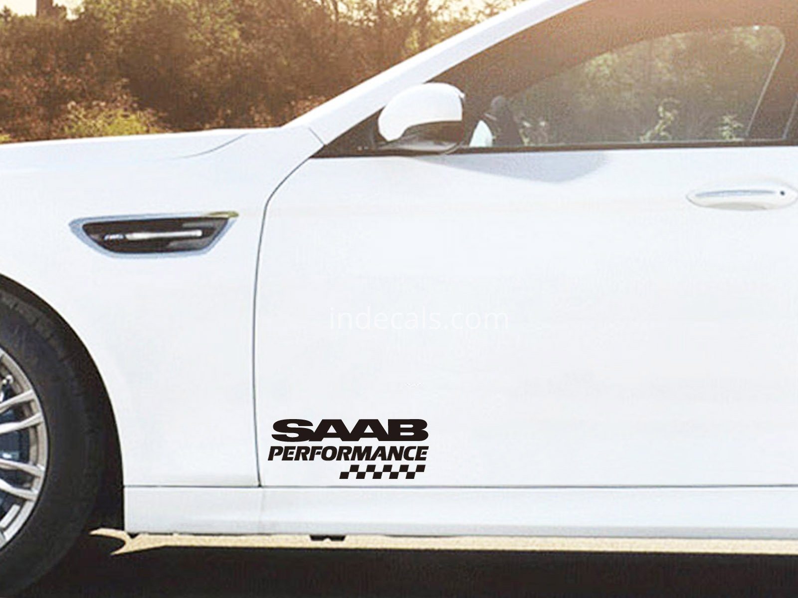 2 x Saab Performance Stickers for Doors - Black