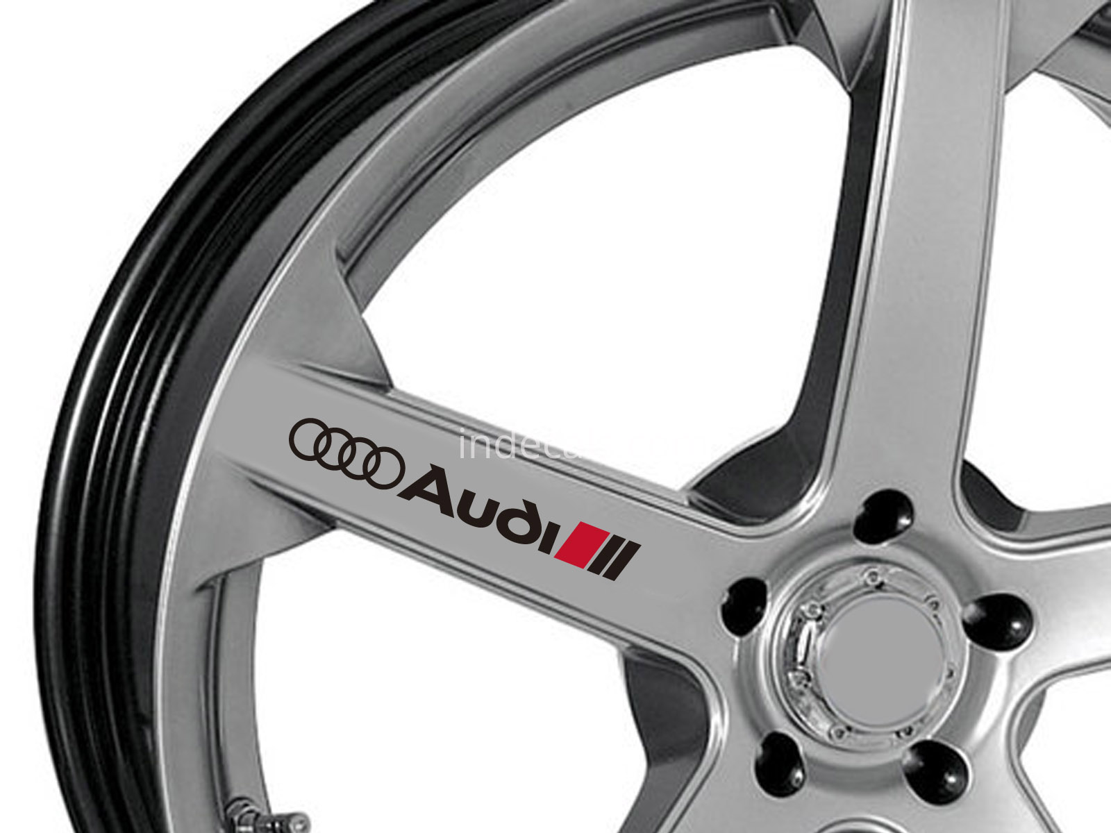 6 x Audi Stickers for Wheels - Black