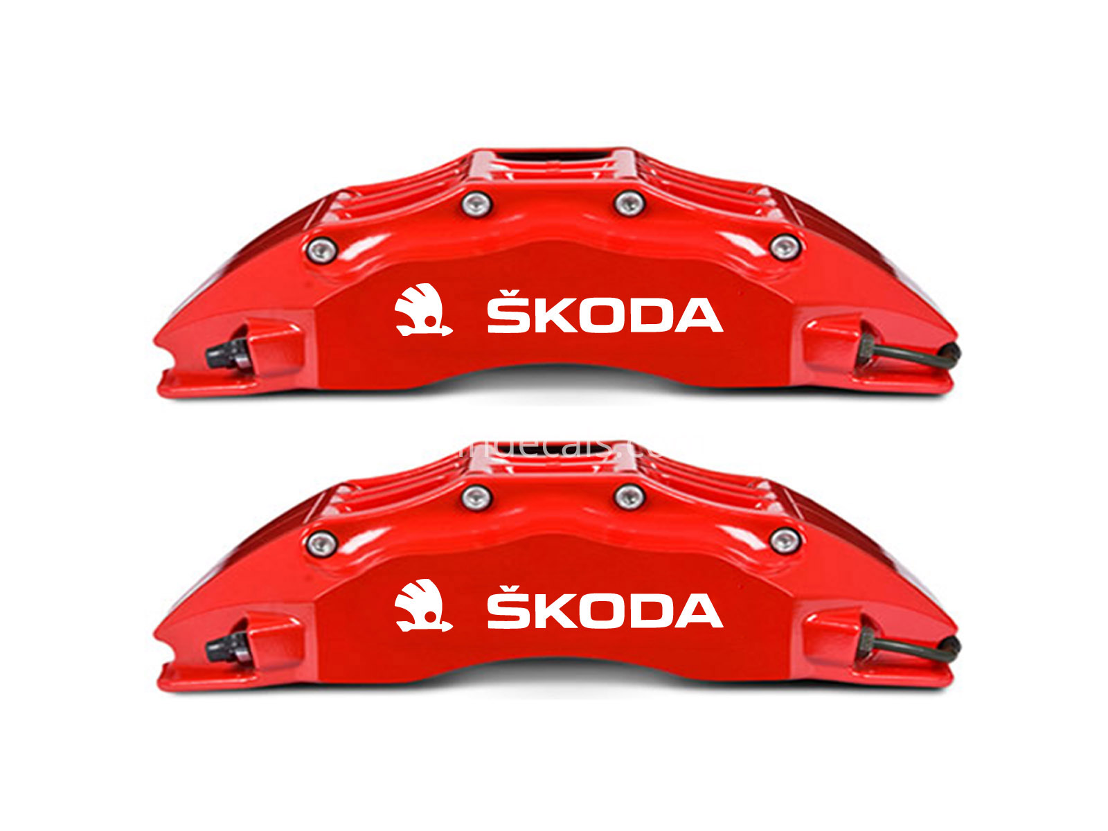 6 x Skoda Stickers for Brakes - White