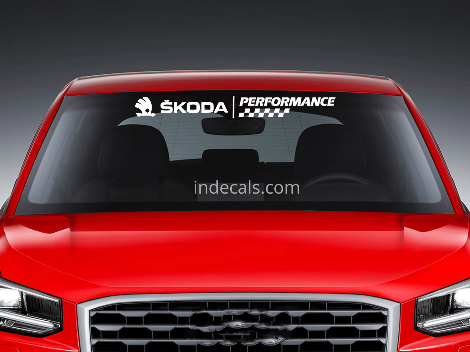 1 x Skoda Performance Sticker for Windshield or Back Window - White