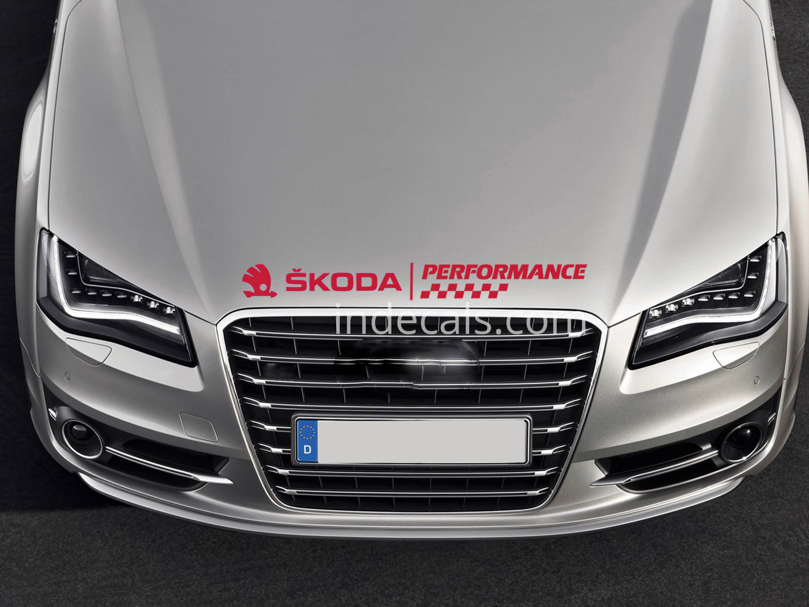 1 x Skoda Performance Sticker for Bonnet - Red