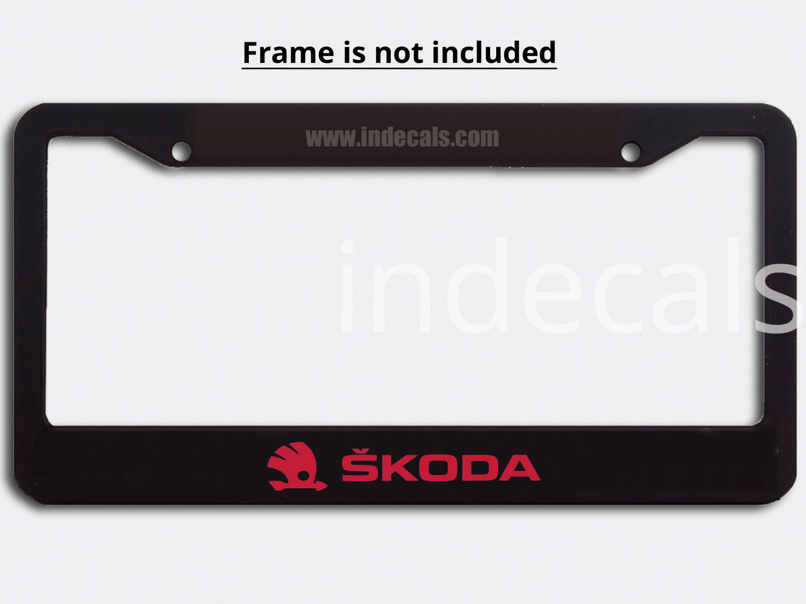 3 x Skoda Stickers for Plate Frame - Red