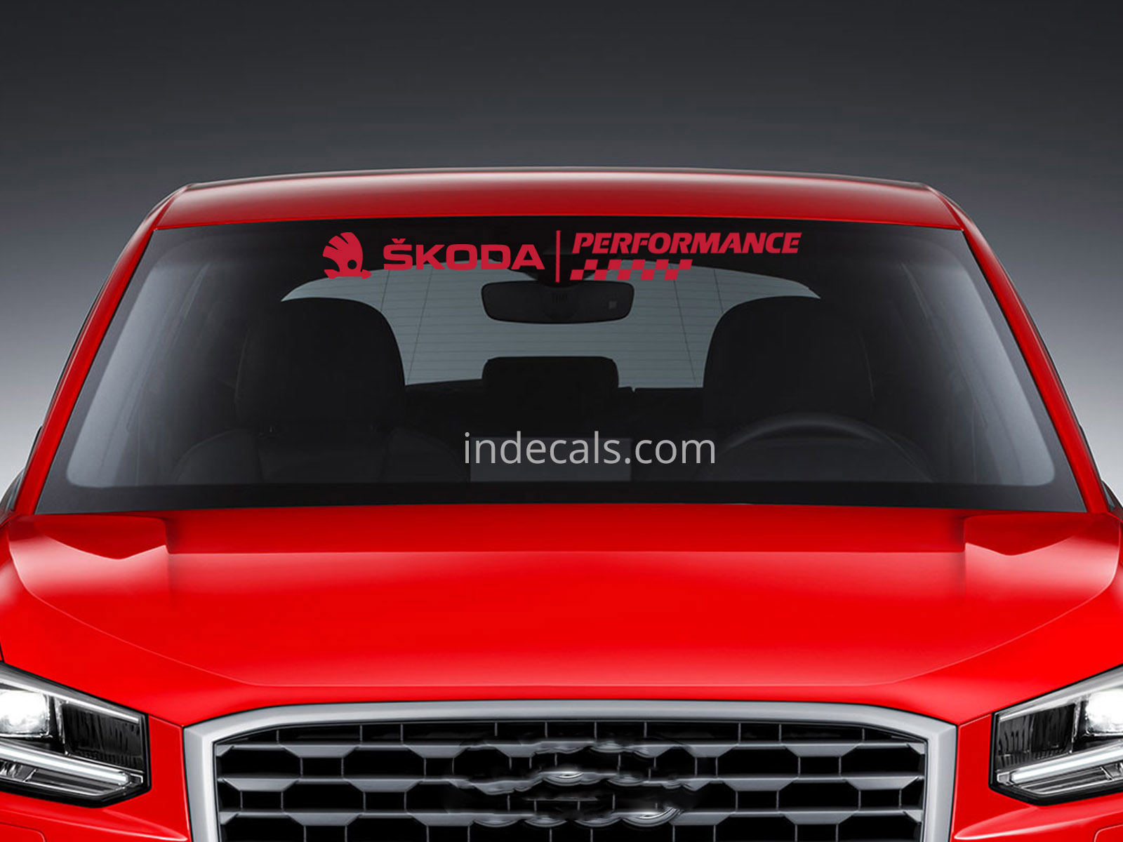 1 x Skoda Performance Sticker for Windshield or Back Window - Red