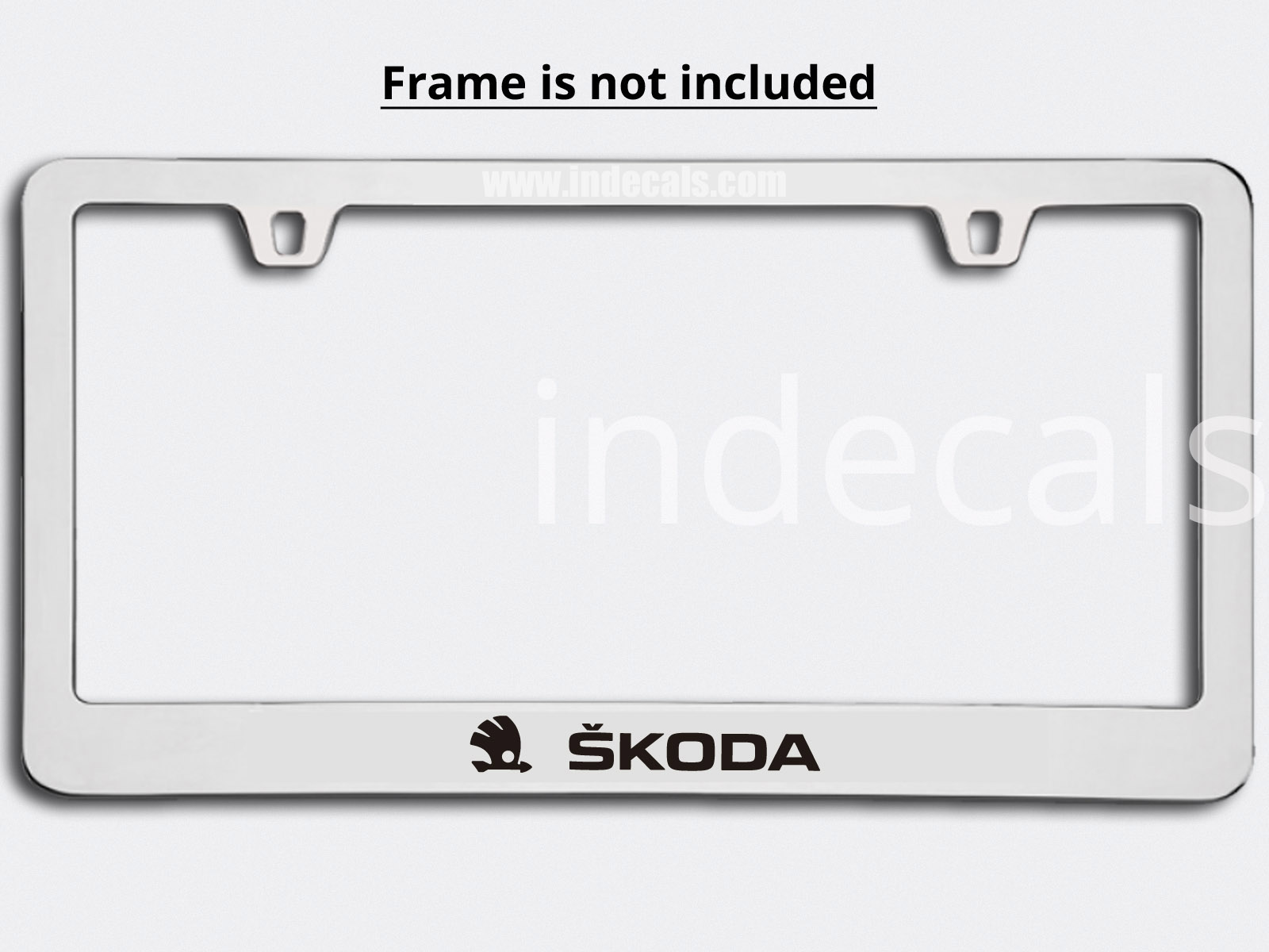 3 x Skoda Stickers for Plate Frame - Black
