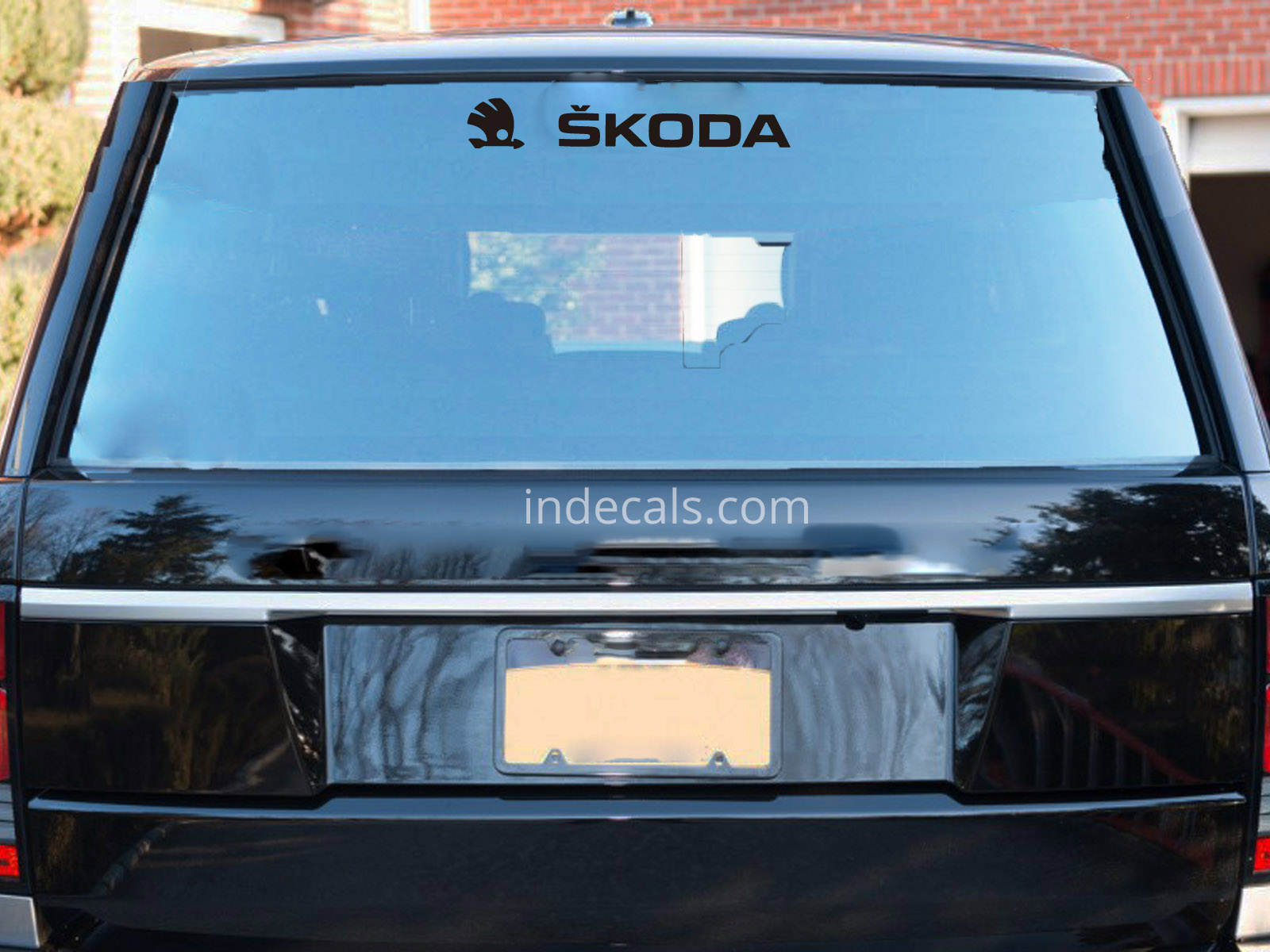 1 x Skoda Sticker for Windshield or Back Window - Black