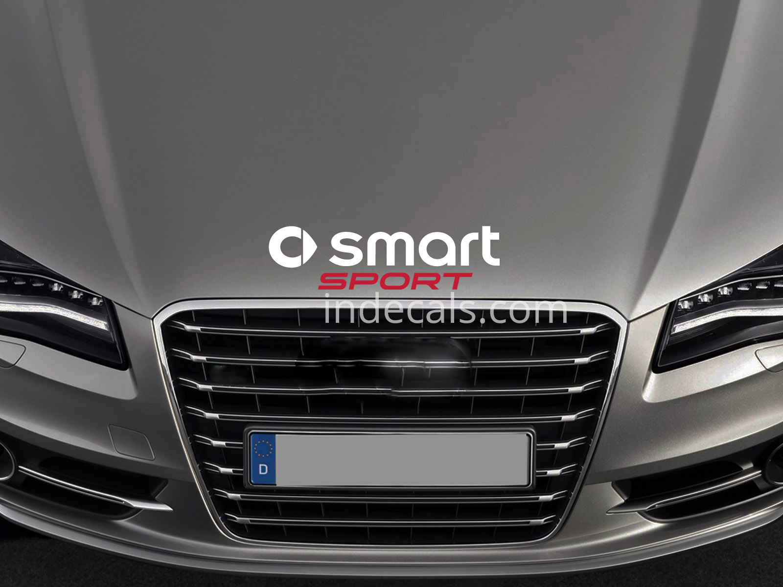 1 x Smart Sport Sticker for Bonnet - White & Red