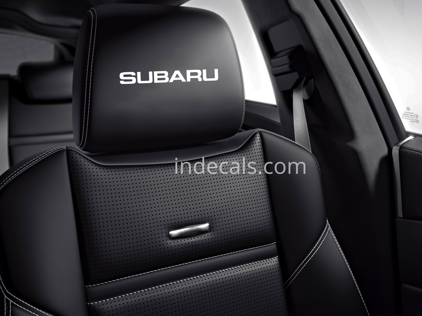 6 x Subaru Stickers for Headrests - White