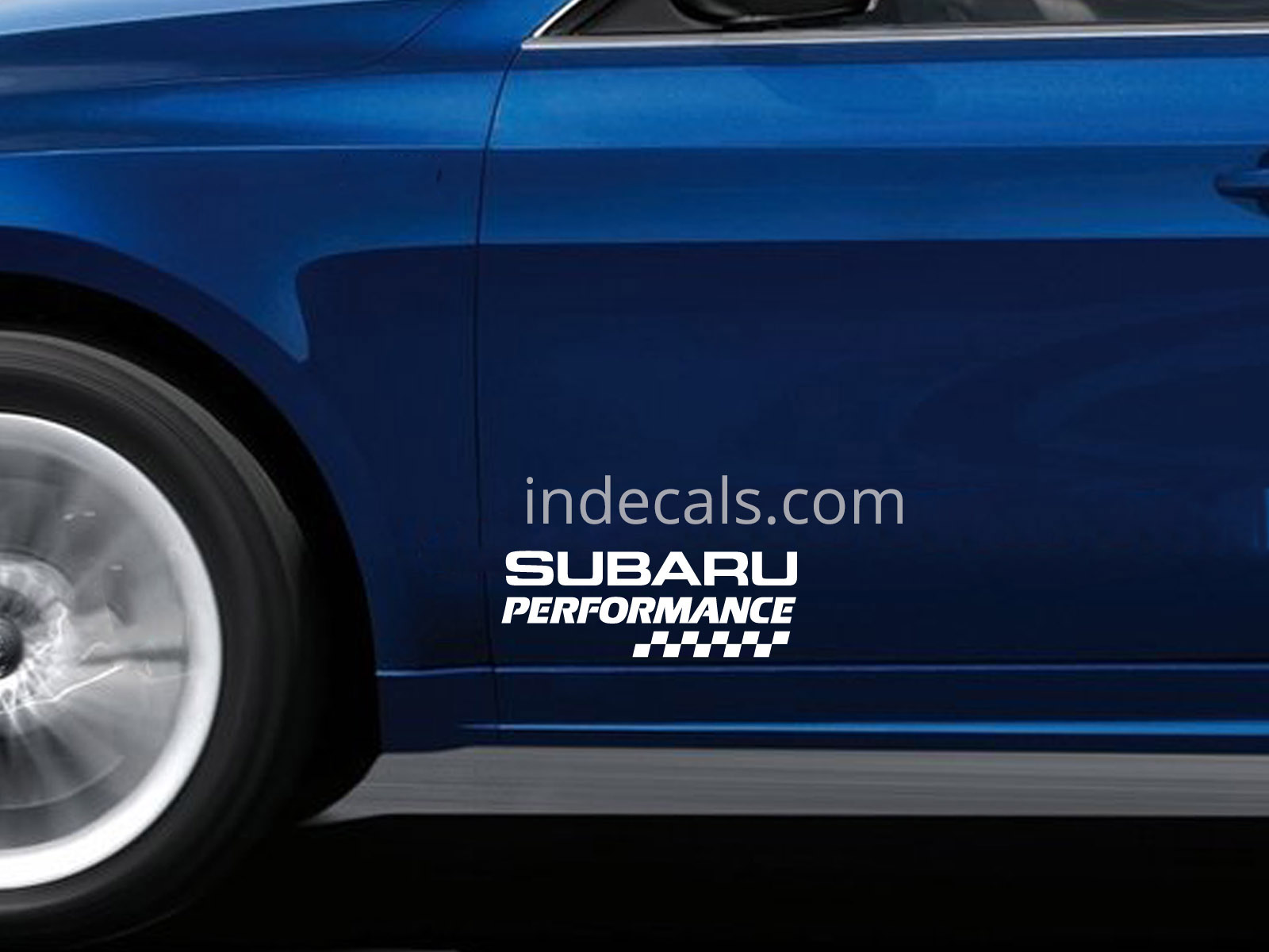2 x Subaru Performance Stickers for Doors - White