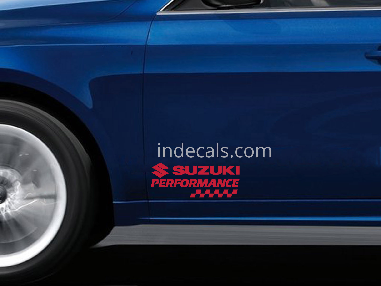 2 x Suzuki Performance Stickers for Doors - Red