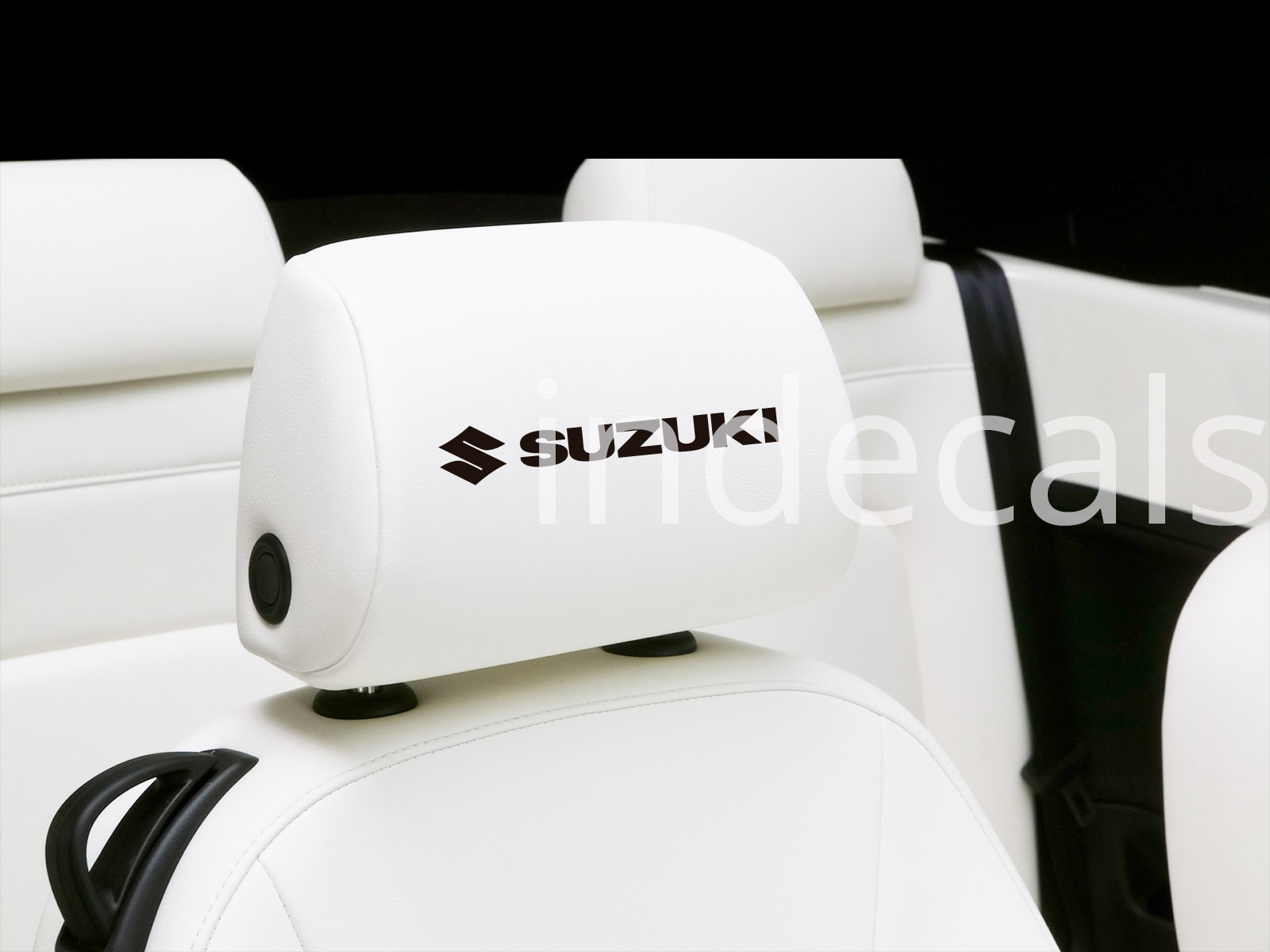 6 x Suzuki Stickers for Headrests - Black