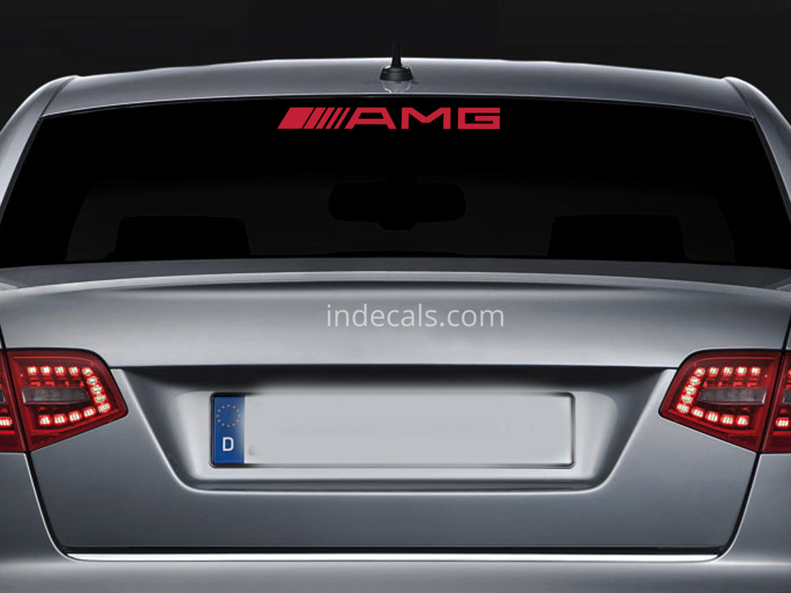 1 x AMG Sticker for Windshield or Back Window - Red