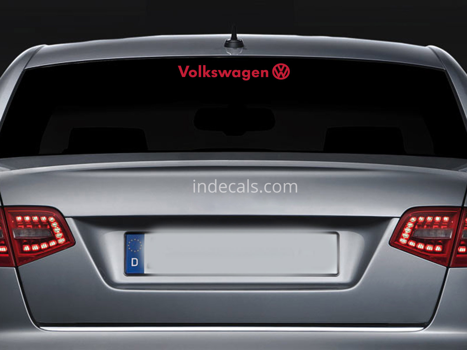 1 x Volkswagen Sticker for Windshield or Back Window - Red