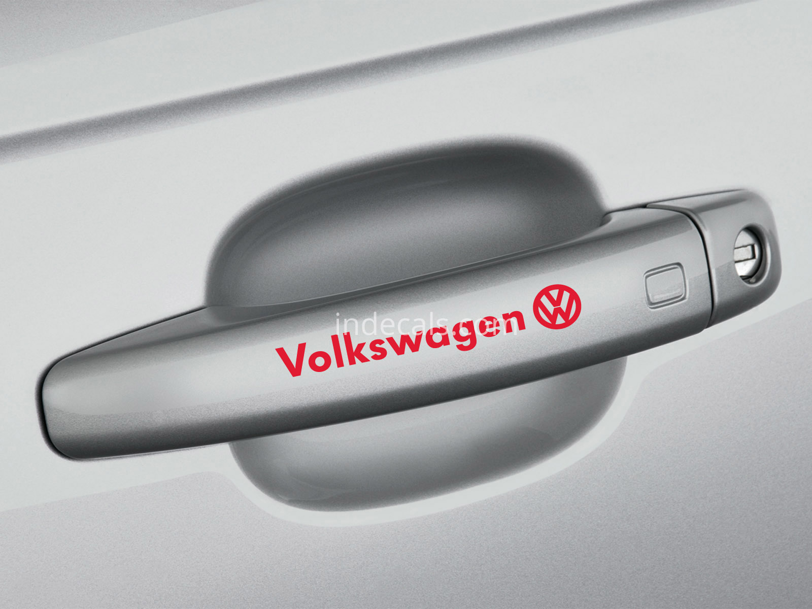 6 x Volkswagen Stickers for Door Handles - Red