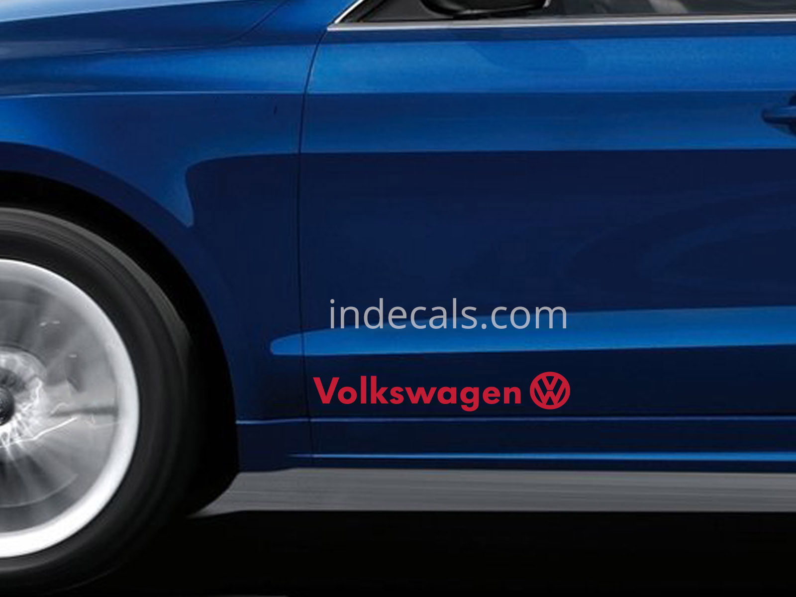2 x Volkswagen Stickers for Doors Large - Red