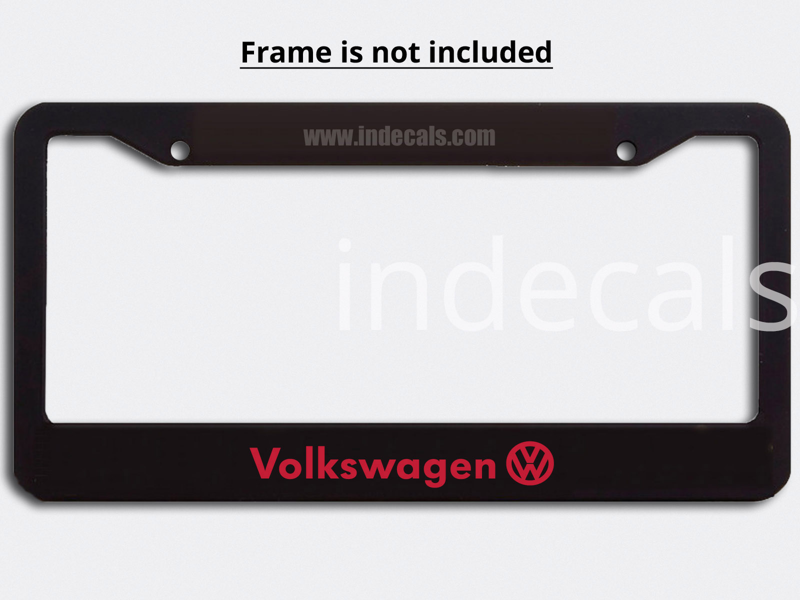 3 x Volkswagen Stickers for Plate Frame - Red